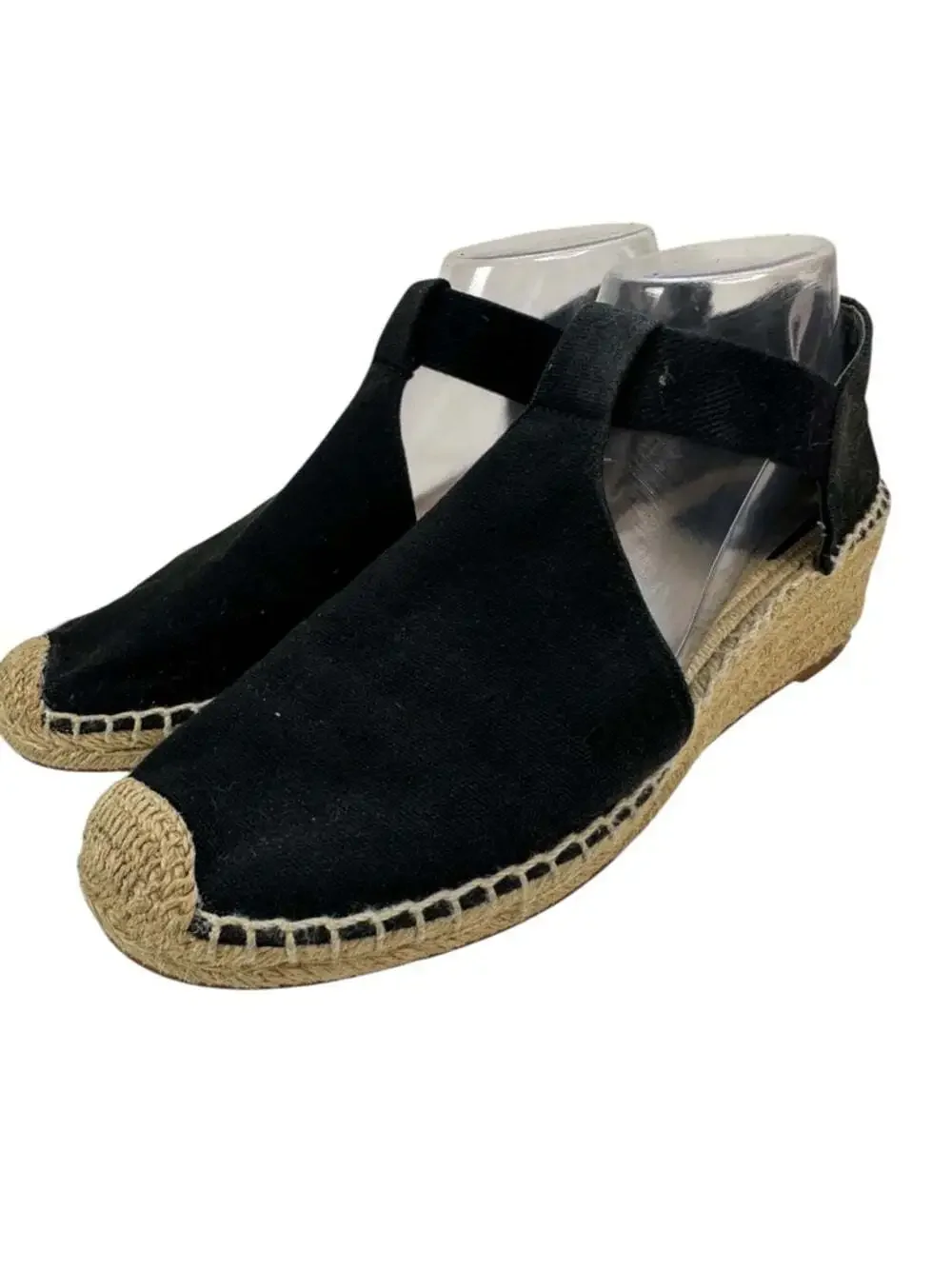 Tory Burch Catalina 3 Black Espadrille Wedge Sandals Resort Chic Womens 10